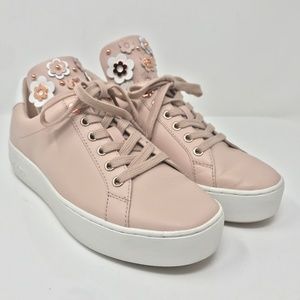 mindy floral appliqué leather sneaker